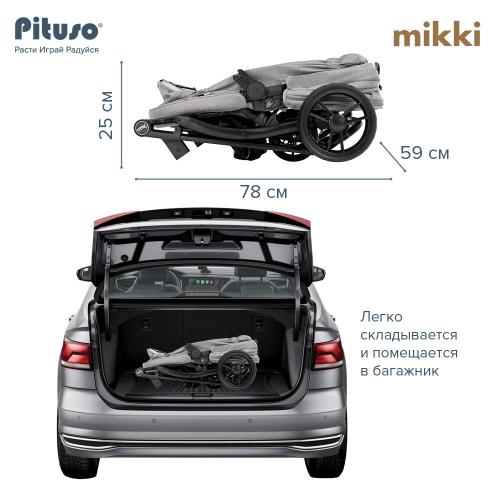 Коляска трансформер Pituso Mikki G16 (серый) Black PU G16/Grey