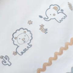 Комплект в овальную кроватку (3 предмета) Perina Toys Зверюшки голубые