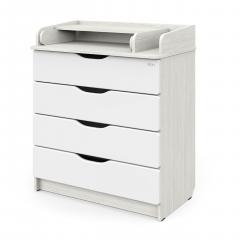 Комод пеленальный Pituso Wood 804 ПВХ Древесина белая (СИРИУС-2 Вуд)
