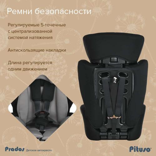 Pituso Удерживающее устройство для детей 9-36 кг Prados Grey Black /Серо-черный R501-Grey Black 