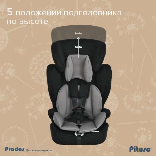 Pituso Удерживающее устройство для детей 9-36 кг Prados Grey Black /Серо-черный R501-Grey Black 