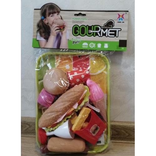 Игровой набор продуктов на подносе Фастфуд, арт. XJ326H-119
