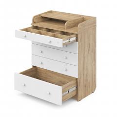 Комод пеленальный Атон Мебель MAKS Дуб канзас - белый с органайзером