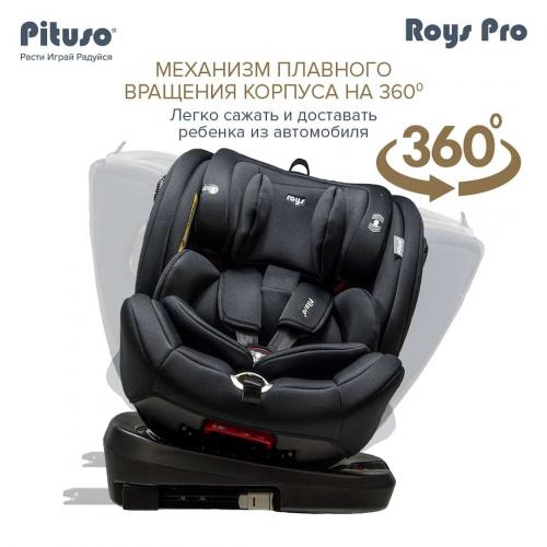 Автокресло Pituso Roys PRO Black,Black Inlay / Черный,Черный вкладыш 0-36 кг IsoFix / BW21-PRO-2BLACK