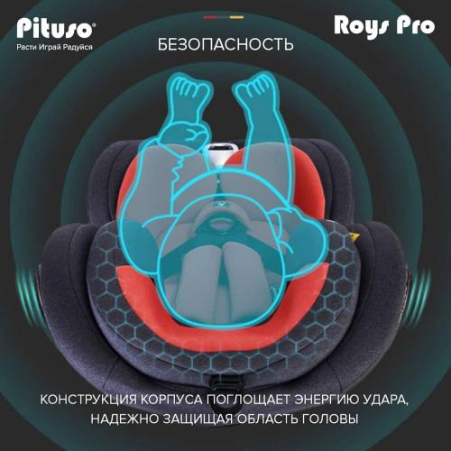 Автокресло Pituso Roys PRO Black,Black Inlay / Черный,Черный вкладыш 0-36 кг IsoFix / BW21-PRO-2BLACK