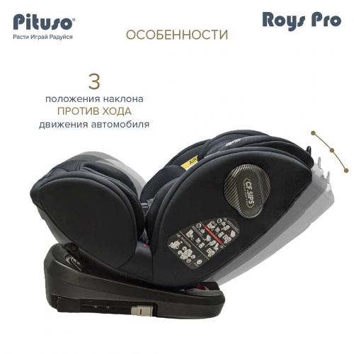 Автокресло Pituso Roys PRO Black,Black Inlay / Черный,Черный вкладыш 0-36 кг IsoFix / BW21-PRO-2BLACK