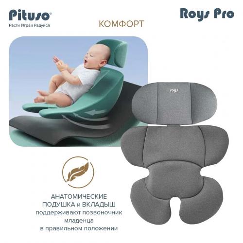 Автокресло Pituso Roys PRO Grey, Black Inlay / Серый,Черный вкладыш 0-36 кг IsoFix / BW21-PRO-Grey/Black