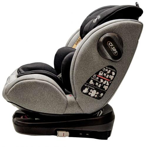 Автокресло Pituso Roys PRO Grey, Black Inlay / Серый,Черный вкладыш 0-36 кг IsoFix / BW21-PRO-Grey/Black