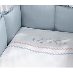 Комплект в овальную кроватку (3 предмета) Perina Toys Зверюшки голубые