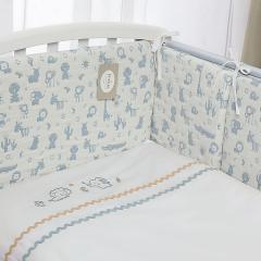 Комплект в овальную кроватку (3 предмета) Perina Toys Зверюшки голубые
