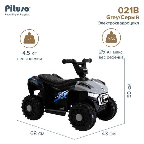 PITUSO Электроквадроцикл 021B 6V/4,5Ah,20W*1 свет,муз Grey/Серый 2300021B-Grey