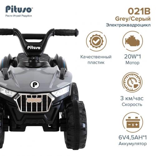 PITUSO Электроквадроцикл 021B 6V/4,5Ah,20W*1 свет,муз Grey/Серый 2300021B-Grey