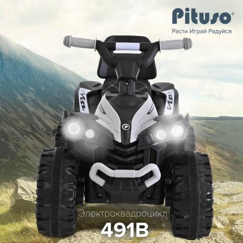 PITUSO Электроквадроцикл 491B 6V/4,5Ah,20W*1 свет,муз Grey+White/Серо-белый 3750491B-Grey