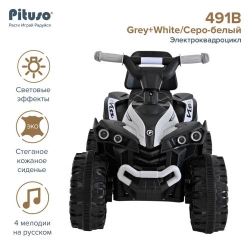 PITUSO Электроквадроцикл 491B 6V/4,5Ah,20W*1 свет,муз Grey+White/Серо-белый 3750491B-Grey