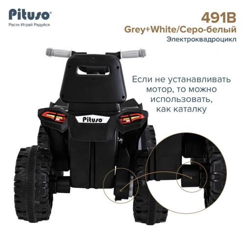 PITUSO Электроквадроцикл 491B 6V/4,5Ah,20W*1 свет,муз Grey+White/Серо-белый 3750491B-Grey