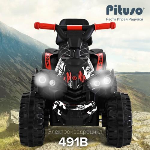 PITUSO Электроквадроцикл 491B 6V/4,5Ah,20W*1 свет,муз Red+White/Красно-белый 3750491B-Red