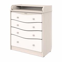 Комод пеленальный Атон Мебель Kristoff бодега светлая/белый ПВХ 4 ящика