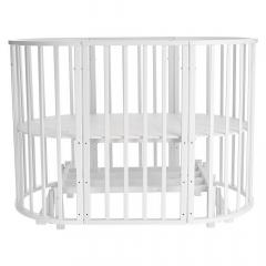 Кроватка круглая-овальная Pituso Monica Маятник поперечный / 103521-1 (белый) (Моника)