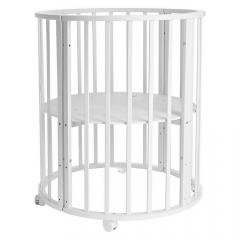 Кроватка круглая-овальная Pituso Monica Маятник поперечный / 103521-1 (белый) (Моника)