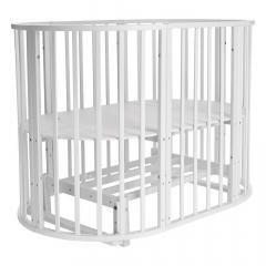 Кроватка круглая-овальная Pituso Monica Маятник поперечный / 103521-1 (белый) (Моника)