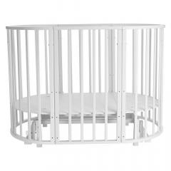 Кроватка круглая-овальная Pituso Monica Маятник поперечный / 103521-1 (белый) (Моника)