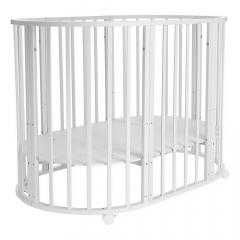 Кроватка круглая-овальная Pituso Monica Маятник поперечный / 103521-1 (белый) (Моника)